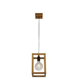 54741-1NA Square Lampa wisząca Lampa sufitowa - drewno & czarny Metal Searchlight