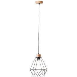 99530/76 Drewno Lampa wisząca 25cm czarny/kolor drewna Brilliant