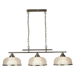 3593-3AB Bistro II 3Lt Bar Lampa sufitowa - Brass & Halophane szkło Searchlight