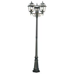 1528-3 New Orleans 3LT 230cm Słupek ogrodowy - czarny złoty, szkło, IP44 Searchlight