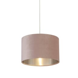 21027PI Pink Velvet Drum Light Shade - 28cm Searchlight
