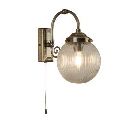 3259AB Belvue Kinkiet - antyczny mosiądz & Clear szkło, IP44 Searchlight
