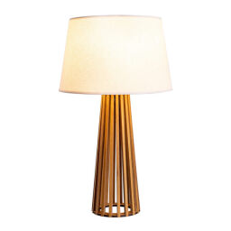 QN-SLATTED-TL-TEAK Lampa stołowa Slatted Elstead  - Mega RABATY w koszyku %