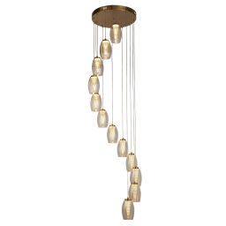 97291-12CP Cyclone Cascading Pendant Light - Bronze & Champagne Glass Searchlight