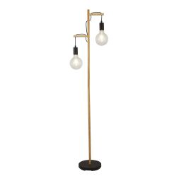 EU95041-2BR drewnoy 2Lt Lampa podłogowa - drewno & czarny Metal Searchlight