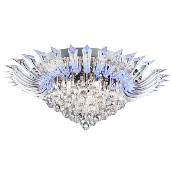 8215-5CC Crystoria 5Lt Blue LED Flush - Chrome,szkło & Acrylic Searchlight