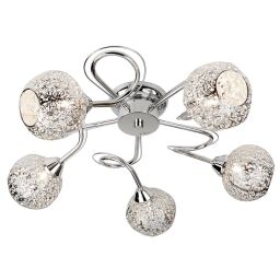 6535-5CC Souk 5Lt Flush Lampa sufitowa - Chrome & Fretwork abażur Searchlight