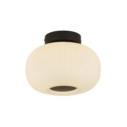 10271-1BK Lumina Flush - czarny Metal & Frosted Ribbed szkło Searchlight