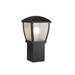 6591-450 Seattle Słupek ogrodowy - czarny & Clear Frosted Panels, IP44 Searchlight