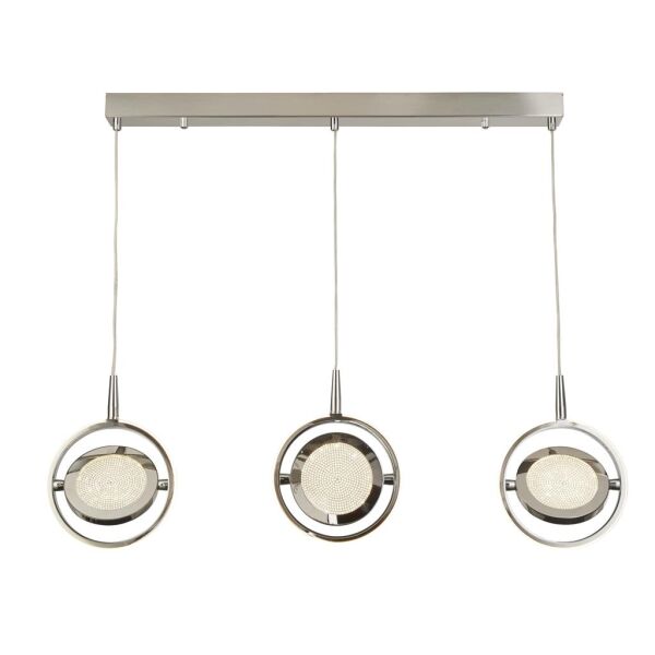 5503-3CC Gyroscope 3Lt LED Ceiling Bar - Chrome & kryształ Sand Searchlight