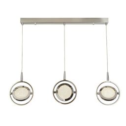 5503-3CC Gyroscope 3Lt LED Ceiling Bar - Chrome & kryształ Sand Searchlight