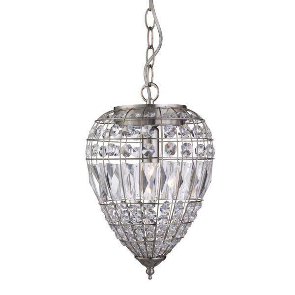 3991SS Pineapple Lampa wisząca -satyna srebrny, szkło Buttons, Drops Searchlight