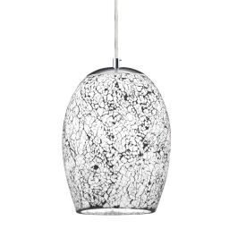 8069WH Crackle Lampa wisząca - Mosaic szkło & srebrny Searchlight
