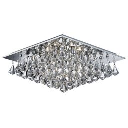 7306-6CC Hanna 6Lt Flush - Chrome & Clear kryształ Pyramid Drops Searchlight