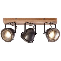 72030/84 Carmen Wood reflektor 3-płomieniowy spalony stal / holz