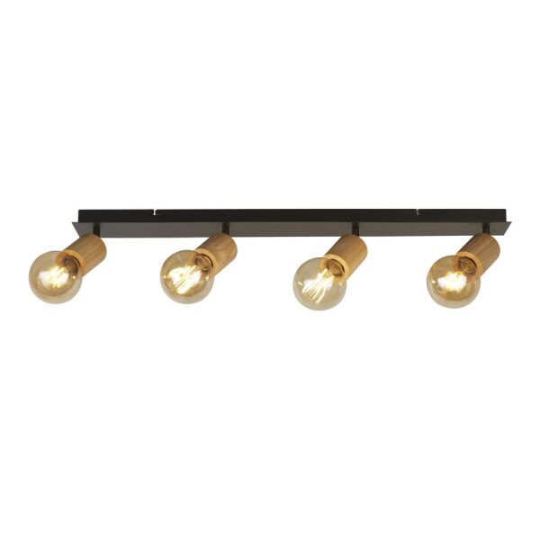 50211-4NA Spinny 4Lt Bar reflektorek- drewno & czarny Metal Searchlight