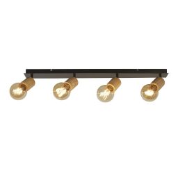 50211-4NA Spinny 4Lt Bar reflektorek- drewno & czarny Metal Searchlight