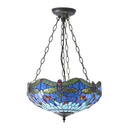 64075 Tiffany Dragonfly blue 3lt lampa wisząca Interiors1900 - MEGA rabaty w koszyku %