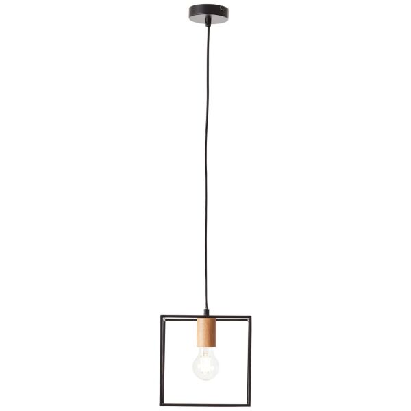 99420/76 Arica Lampa wisząca 20x20cm czarny/kolor drewna Brilliant