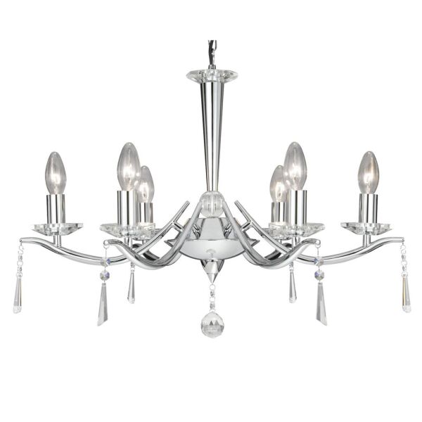 7956-6CC Arabella 6Lt Lampa wisząca - Chrome & szkło Drops Searchlight