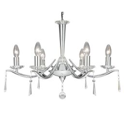 7956-6CC Arabella 6Lt Lampa wisząca - Chrome & szkło Drops Searchlight