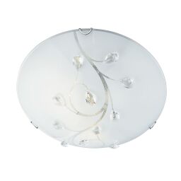 2140-30 Dunkirk Flush - Glass, Opal & Crystal Searchlight