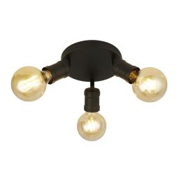 45202-3BK Dance 3Lt Round reflektorek - Sand czarny Metal Searchlight