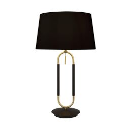 EU41431SB Jazz Lampa stołowa satyna Brass, czarny Velvet Searchlight od ręki