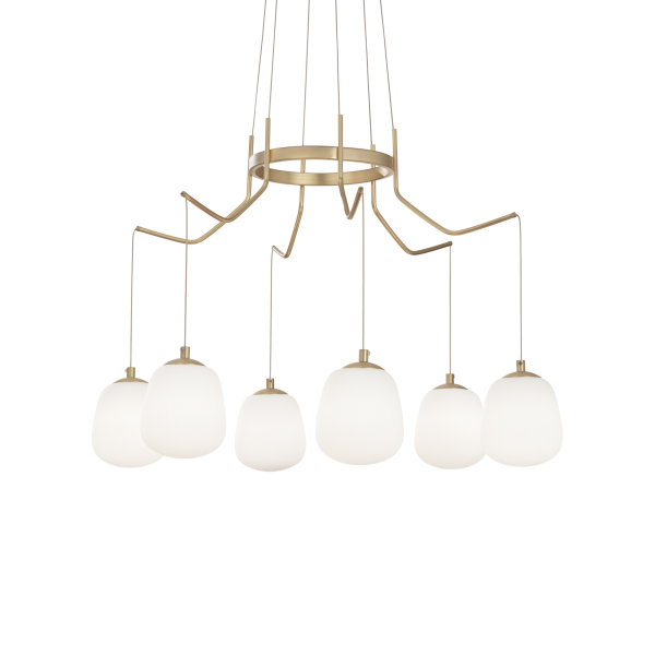206387 Lampa wisząca karousel sp6 satin brass Ideal Lux - Mega RABATY w koszyku %