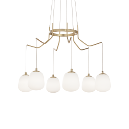 206387 Lampa wisząca karousel sp6 satin brass Ideal Lux - Mega RABATY w koszyku %