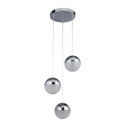 5842-3CC Marbles LED 3Lt Multi-Drop - Chrome, Crushed Ice Shade Searchlight