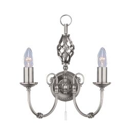 4489-2 Zanzibar 2Lt Kinkiet - satyna srebrny Searchlight