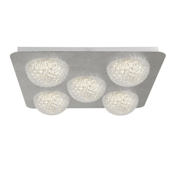 32511-5SI Celestia 5Lt LED Flush Lampa sufitowa - srebrny Leaf & Acrylic Searchlight
