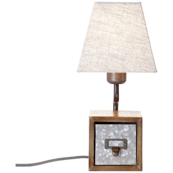 99023/43 Casket lampa stołowa cynk antyczny / beż