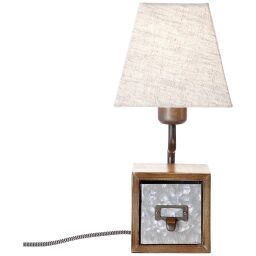 99023/43 Casket lampa stołowa cynk antyczny / beż