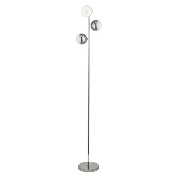 EU5089CC Marbles 3Lt Lampa podłogowa - Chrome With kryształ Sand Searchlight