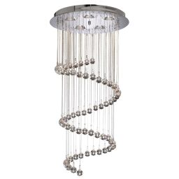 7743CC Hallway 5Lt 80cm Multi-Drop Lampa wisząca - Chrome & kryształ Balls Searchlight