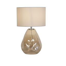 EU65420CP Devon Champagne Table Lamp With Linen Shade Searchlight
