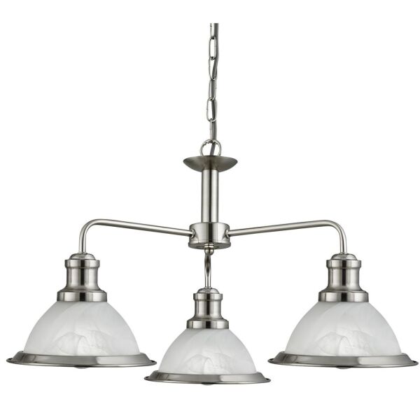 1593-3SS Bistro 3Lt Lampa wisząca - satyna srebrny & szkło Searchlight