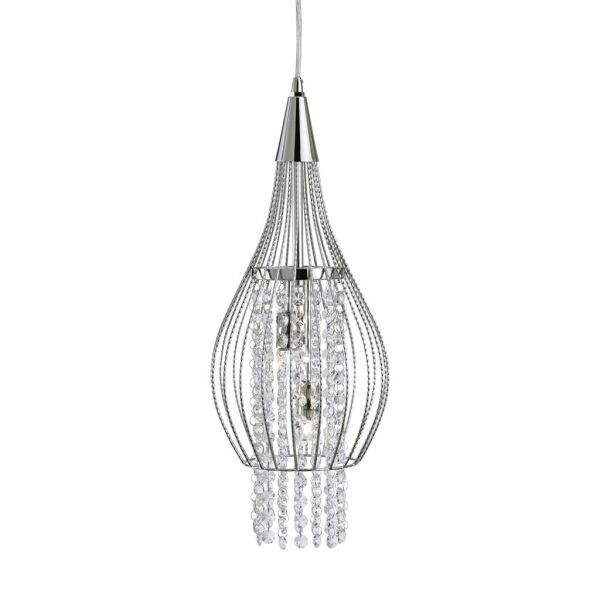 3242-2CC Rocket 2Lt Cage Lampa wisząca - Chrome, kryształ Buttons & Drops Searchlight
