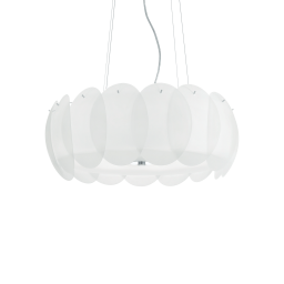 090481 Lampa wisząca ovalino sp8 white Ideal Lux - Mega RABATY w koszyku %