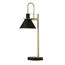 EU8128BK Trombone Lampa stołowa - czarny Metal & Brass Searchlight