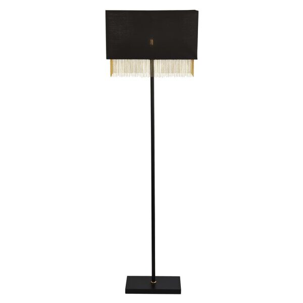 EU8729BK Fringe Lampa podłogowa - czarny Shade & złoty Chain Searchlight