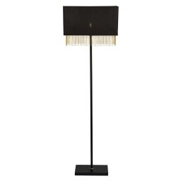 EU8729BK Fringe Lampa podłogowa - czarny Shade & złoty Chain Searchlight