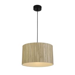49711BK Meadow 1Lt Pendant convertible to Flush, Natural Grass Shade Searchlight