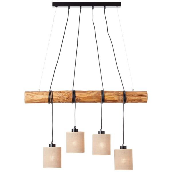 99548/76 Vander Lampa wisząca 4flg czarny/kolor drewna Brilliant