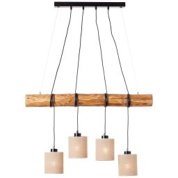 99548/76 Vander Lampa wisząca 4flg czarny/kolor drewna Brilliant