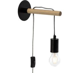 98977/76 Lampa ścienna Jarbo czarna / drewniana
