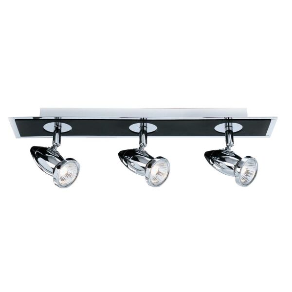 7493 Comet 3Lt Bar reflektorek - Matt czarny & Polished Chrome Searchlight