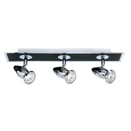 7493 Comet 3Lt Bar reflektorek - Matt czarny & Polished Chrome Searchlight